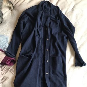 Navy blue cardigan - extra long